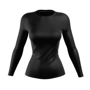 PREMIUM BLACK BJJ WOMEN'S RASH GUARD